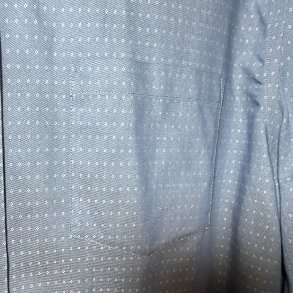 Banana Republic Grant Fit Non-Iron Blue Geometric Button-Down Shirt XL